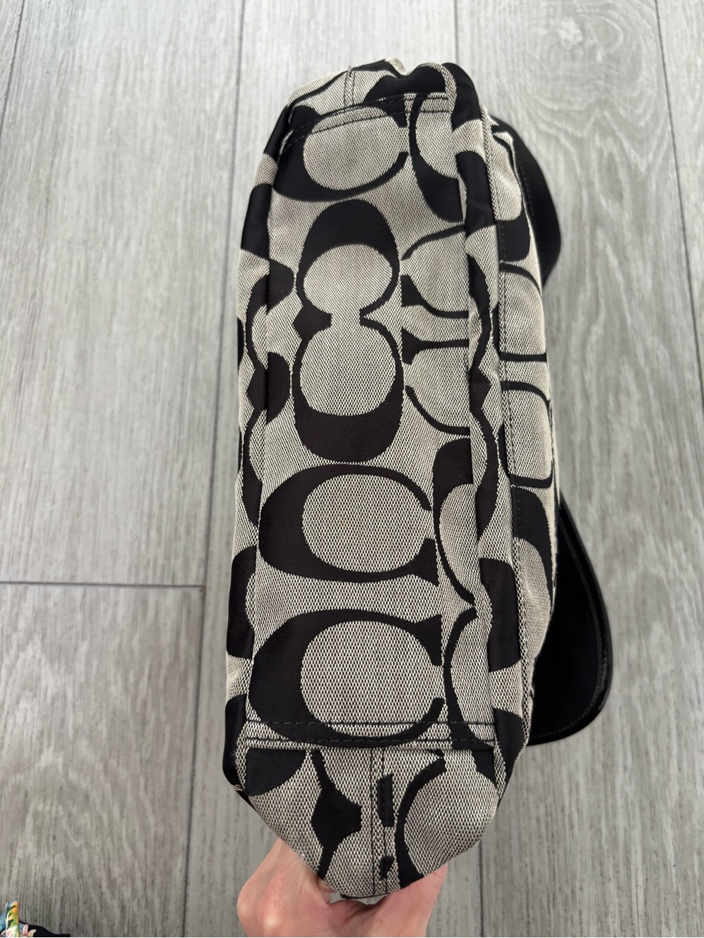 Coach messenger bag in black jacquard. EUC. - Picture 4 of 13